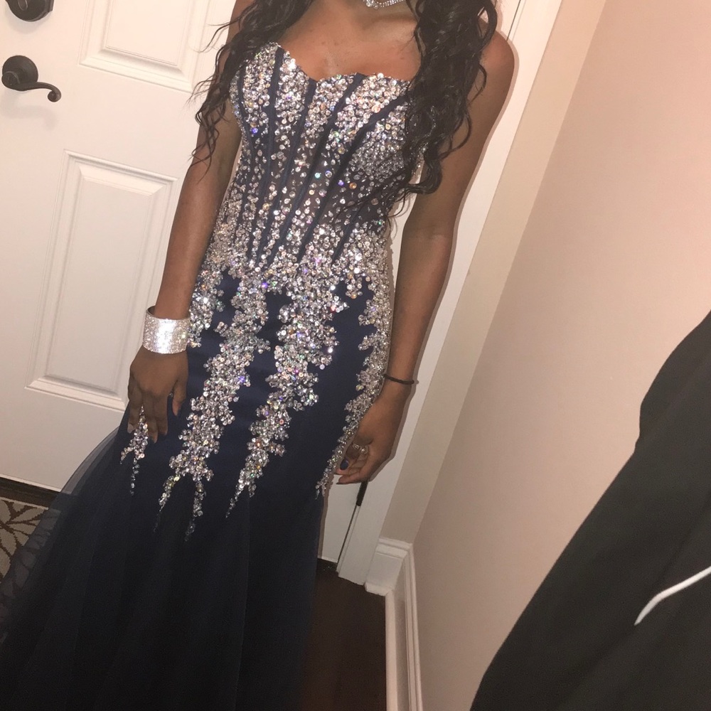 Jovani 5908 beaded, mermaid prom dress